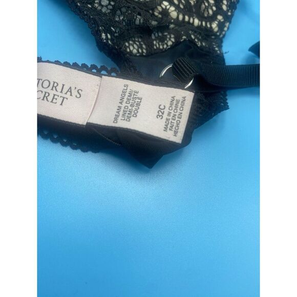 Victoria's Secret Dream Angels Lined Demi Bra Size 32C Black Lace - Picture 12 of 14